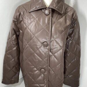 Banana Republic Vegan Faux Leather Quilted Jacket – Women’s Size S (NWT)